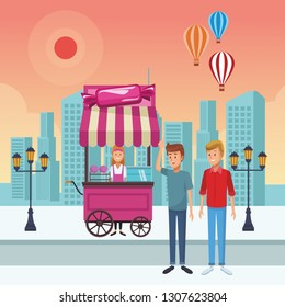 cotton candy cart cartoon