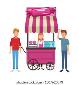 cotton candy cart cartoon