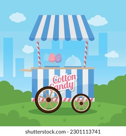 Cotton candy street stand Royalty Free Stock SVG Vector and Clip Art