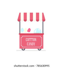 Cotton candy cart. Vending machine clipart isolated on white background