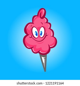 Cotton candy cartoon character vector