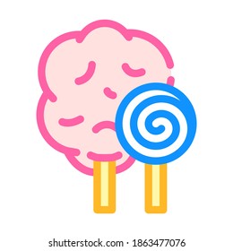 cotton candy color icon vector. cotton candy sign. isolated symbol illustration