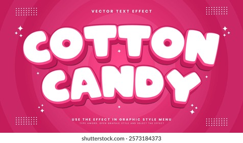 Cotton Candy Cute Style editable text effect Template