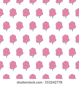 Cotton candy doodle pattern. seamless background
