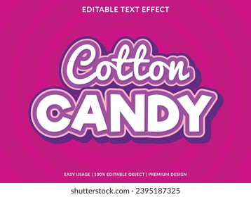 cotton candy editable text effect template use for business logo and brand