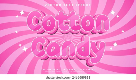 Cotton Candy editable text effect Template with cartoon style