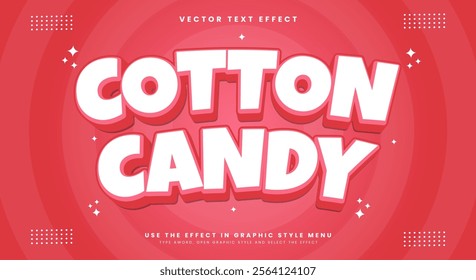 Cotton Candy editable text effect Template Suitable for Sweet food theme