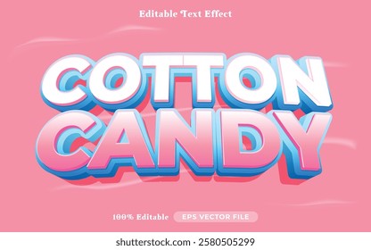 cotton candy editable text effect modern color shiny. bold Text style effect. Editable fonts vector files