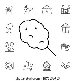 Cotton, candy flat vector icon in amusement pack