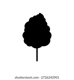 Baumwolle Süßigkeiten Seide Silhouette Vektor flache Illustration Design.