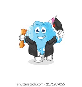 el vector de graduación de los dulces de algodón. personaje de caricatura