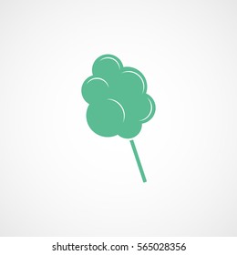 Cotton Candy Green Flat Icon On White Background
