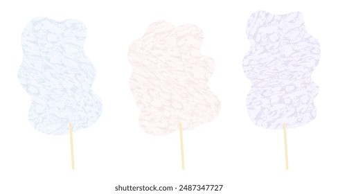 Cotton candy - hand drawn vector illustration.