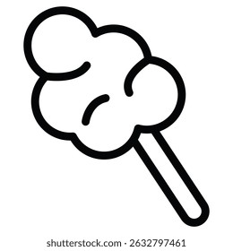 Cotton candy icon Black and white outline vector