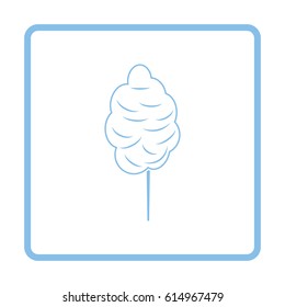 Cotton candy icon. Blue frame design. Vector illustration.