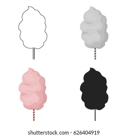 Cotton candy icon in cartoon style isolated on white background. Films and cinema symbol stock vector illustration.
