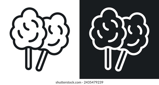 Cotton Candy Icon Designed in a Line Style on White background.