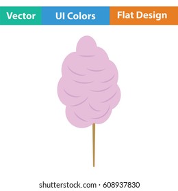 Cotton candy icon. Flat design. Vector illustration.