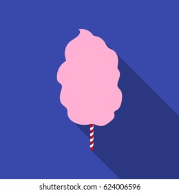 Cotton candy icon in flat style isolated on white background. Films and cinema symbol stock vector illustration.