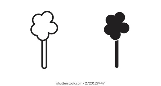 Ilustración del icono del caramelo del algodón, Vector delgado de la línea, muestra del Diseño web,