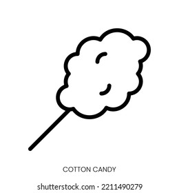 cotton candy icon. Line Art Style Design Isolated On White Background