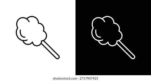 Icono del caramelo del algodón - estilo de la línea. diseño de la Plantilla del símbolo