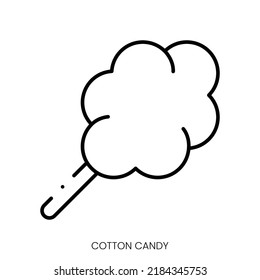 cotton candy icon. Linear style sign isolated on white background. Vector illustration