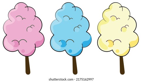 cotton candy icon - luna park candy - fluffy colorful cotton candy vector