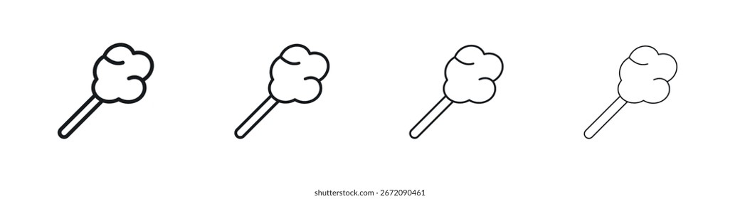 Cotton-Candy-Symbol. Linien mit minimalen Strichen für Webdesigns