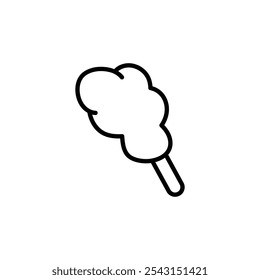 Cotton candy icon set. outlined and solid filled versions.