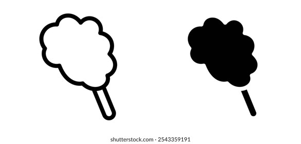 Cotton candy icon symbol collection on white background.