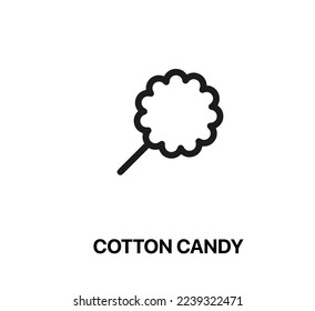 Zuckerwatte-Ikone-Vektorgrafik. Lineares Design für mobiles Konzept und Webdesign. Konfektionsbild aus Baumwolle. Pixel-Vektorgrafiken - Vektorgrafik.	