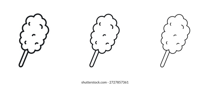 Cotton Candy Symbol Vektor Logo Design Template. Bearbeitbare Strichgrafiken.