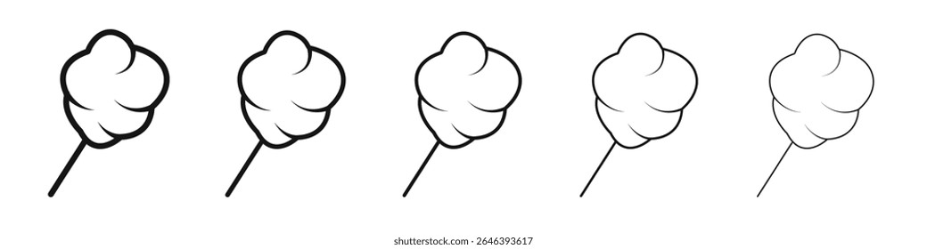 Cotton candy icon vector outline set illustration sign