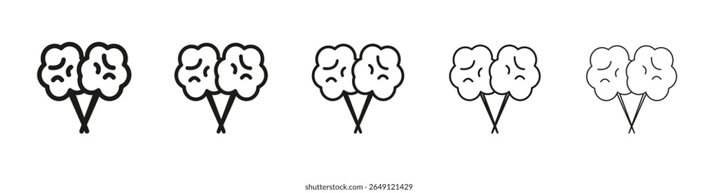 Cotton candy icon vector outline set illustration sign