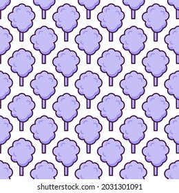 Cotton candy icon vector seamless pattern. Sweet dessert cloud food. Funny isolated clipart drawing. Carnival party baby and kids snack. Cute illustration.