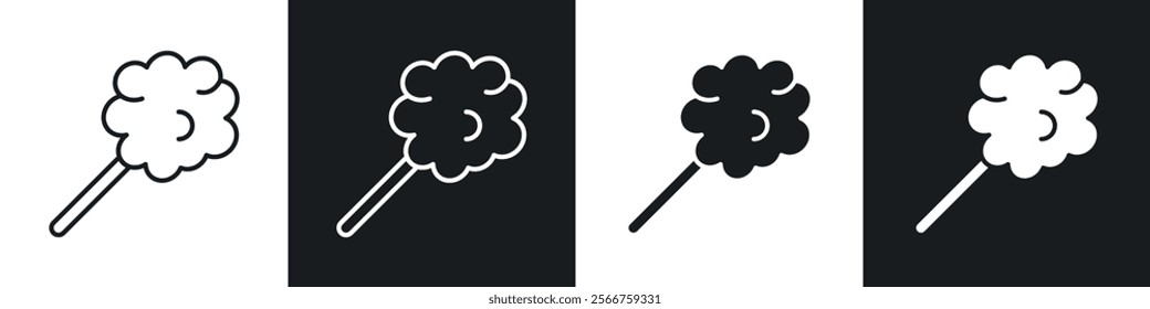 Cotton Candy icons in Thin line black color. flat simple vector symbols illustration.