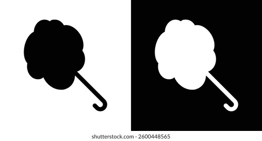 Cotton candy icons vectors set in solid style.