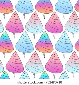 Cotton candy  illustration. Doodle style. Design icon, print, logo, symbol, decor, textile, paper.