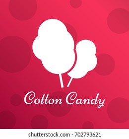 Cotton Candy Isolated Logo Emblem for Your Products, Vector Illustration of Handmade.