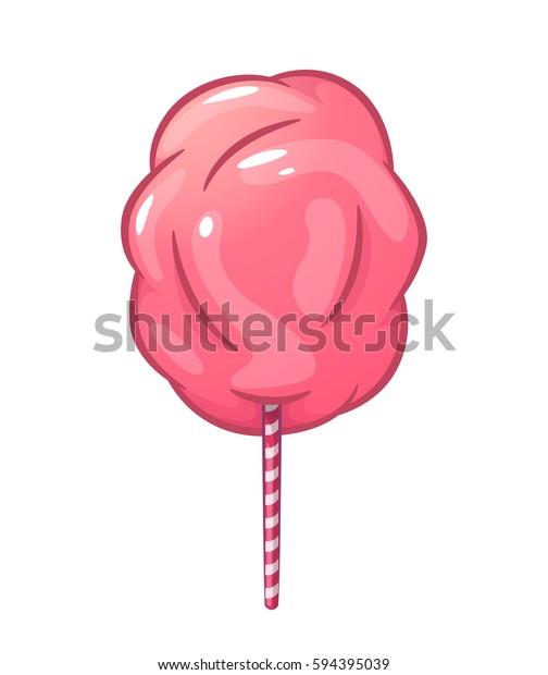 Cotton Candy Isolated Vector Illustration Handmade Stock Vector ...