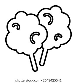 cotton candy line icon design. cotton candy thin black outline symbol vector illustration. editable stroke icon on transparent background.