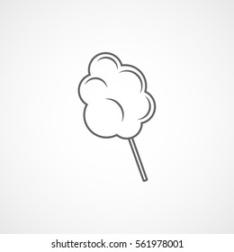 Cotton Candy Line Icon On White Background