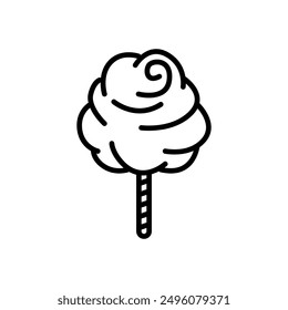 cotton candy, line style icon, isolated background