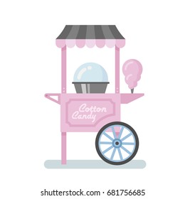 Cotton candy machine flat illustration