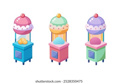 Cotton candy machine isometric style