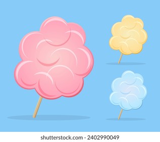 cotton candy on blue background