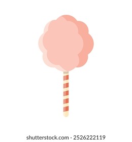 Cotton candy on stick flat vector icon design