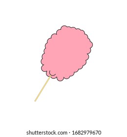 caramelo de algodón sobre fondo blanco