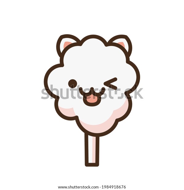 cotton candy peach kat emoji vector stock vector royalty free 1984918676